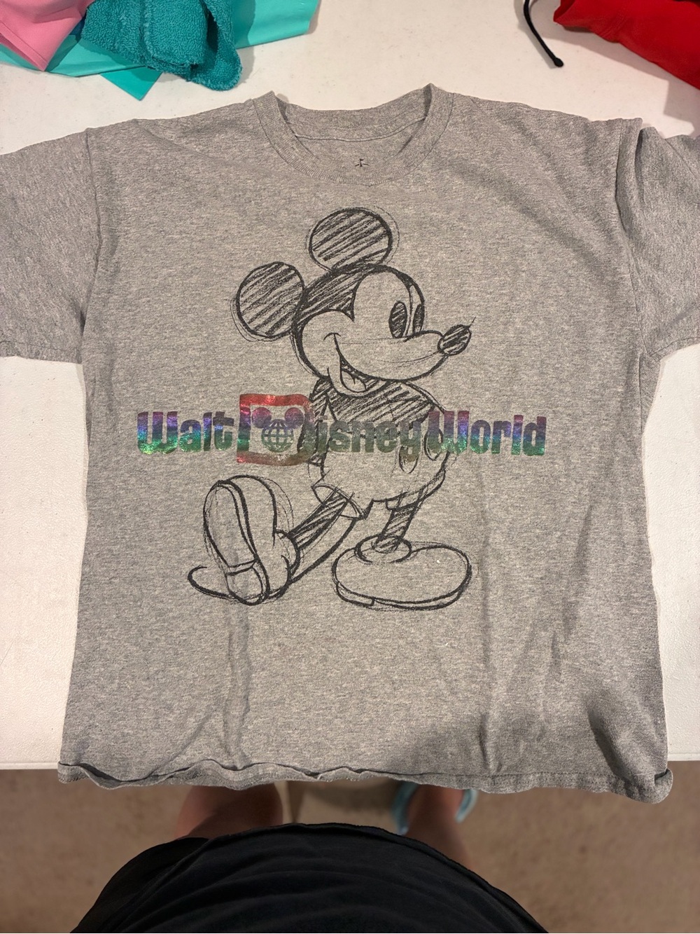 Walt Disney World Grey Mickey Mouse Kids T-Shirt